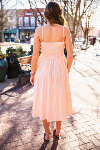 Striped spaghetti strap dress
