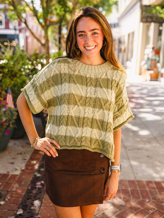 Green & green striped sweater