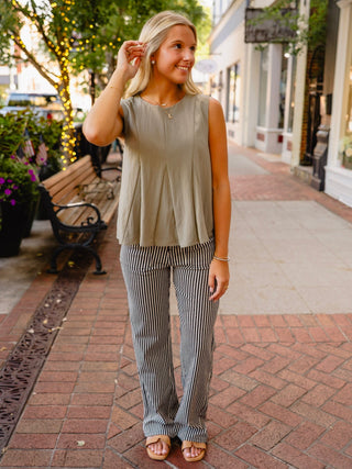 Black & tan striped jeans