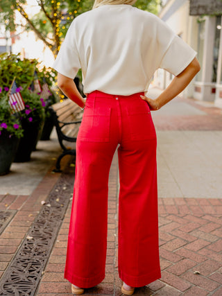 Red HR wide leg jeans