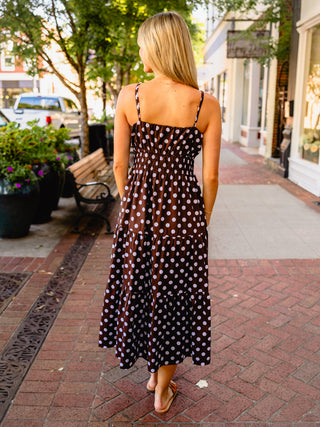 Brown & white polka dot dress