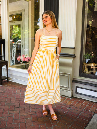 Honey striped maxi dress