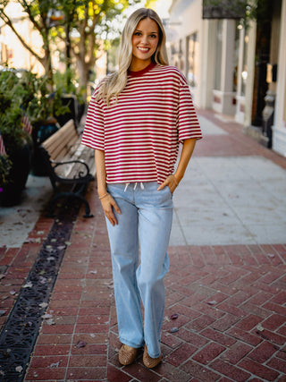 Short sleeve striped tee