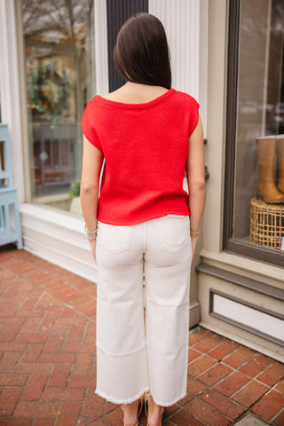 Drop shoulder simple sweater
