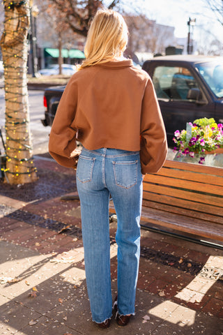 Chocolate collared sweatshirt