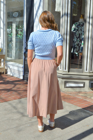 Dark taupe midi skirt