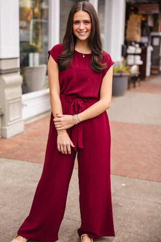 Wine SS jumpsuit