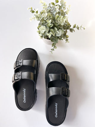 Black travel sandal