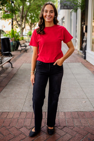 Cotton crew neck short sleeve tee