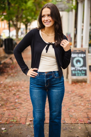 Ballet tie front cardigan