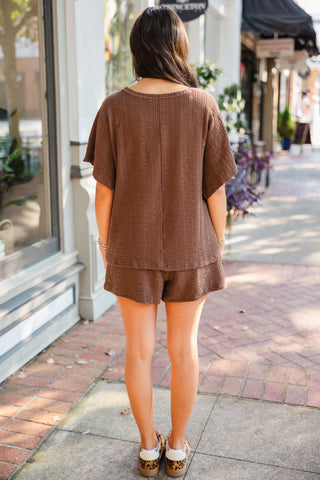 Chocolate textured shorts