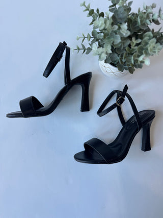 Black ankle strap heel