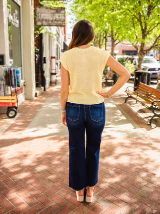 Cap sleeve button down cardigan