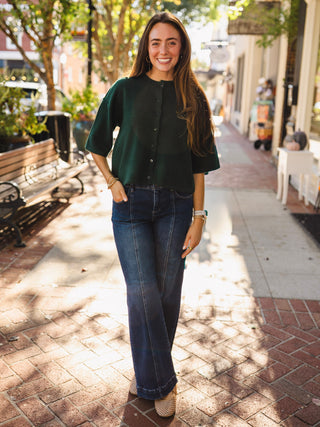 Boxy SS button front cardigan
