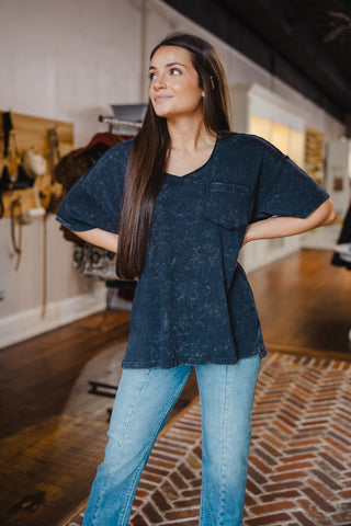 SS V neck tee