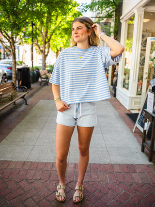 Striped oversized SS tee