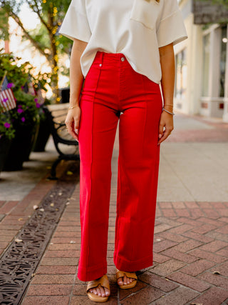 Red HR wide leg jeans