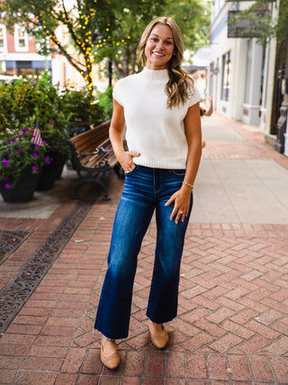 Cream mock neck sweater