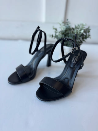 Black ankle strap heel