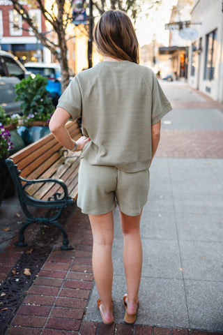 Corded rib shorts