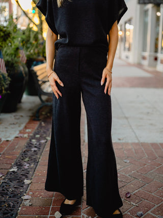 Black knit pants