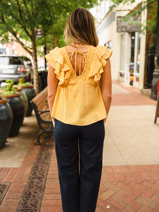 Double ruffle detail blouse