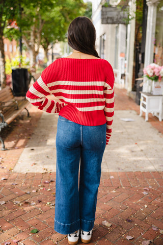 Stripe ribbed sweater