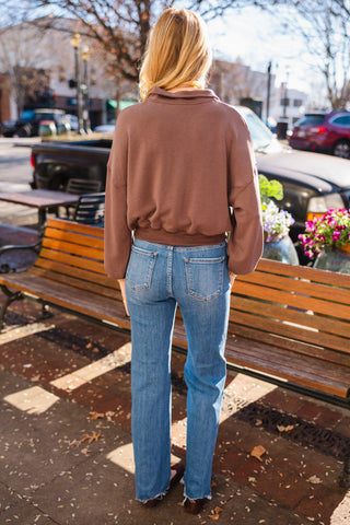 Brown quarter zip pullover