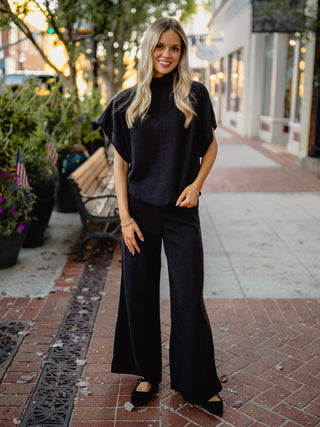 Black knit pants