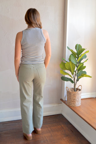Olive HR wide leg jeans