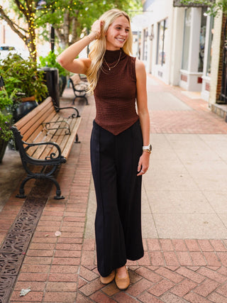 Black high waist cropped flare pants