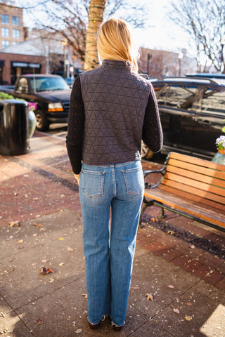Zip front quilted vest