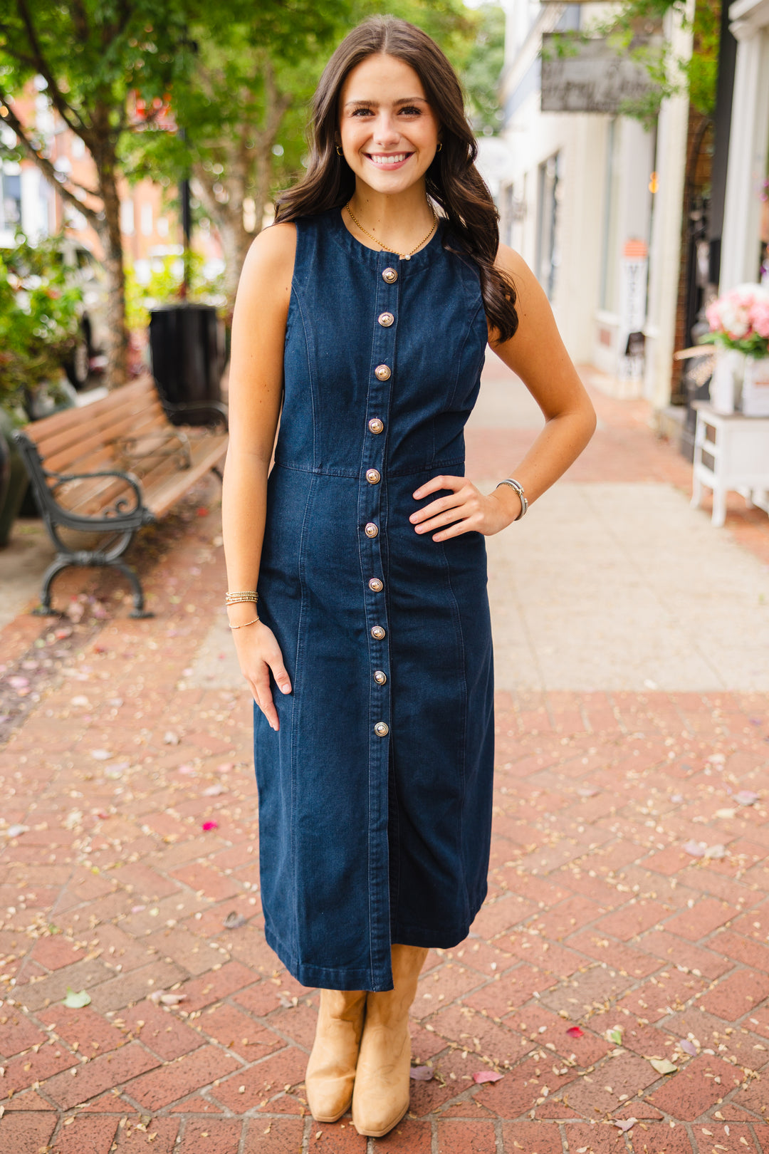 sleeveless denim midi dress Sleeveless denim midi dress LARGE