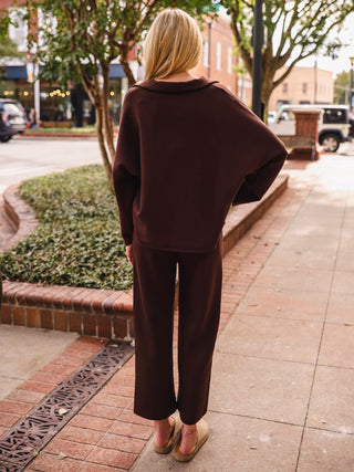 Coffee high rise athleisure pants