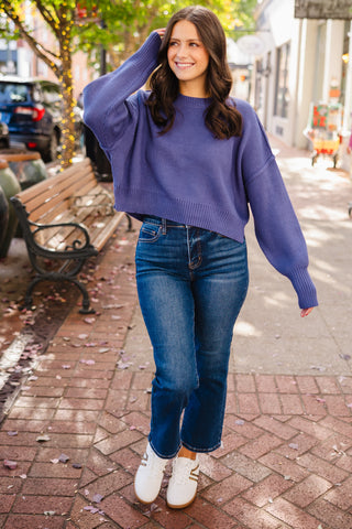 Drop shoulder sweater