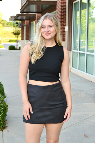 Check print mini skirt