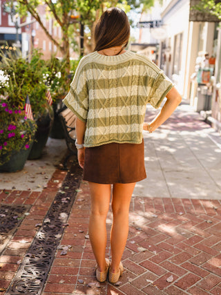 Green & green striped sweater