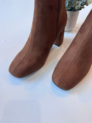 Rust square toe bootie