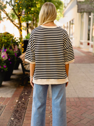 SS stripe oversized top