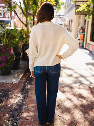 Ivory toggle button cardigan