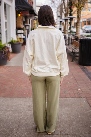 Light olive wide leg pants