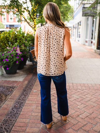 Chiffon Dot-Print Bow-Detail Blouse