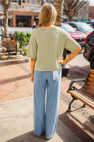 Lt olive SS sweater