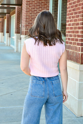 Textured sleeveless sweater