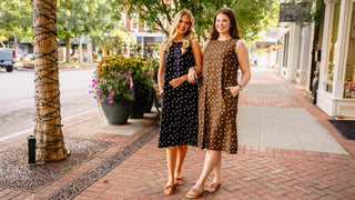 Polka dot sleeveless midi dress