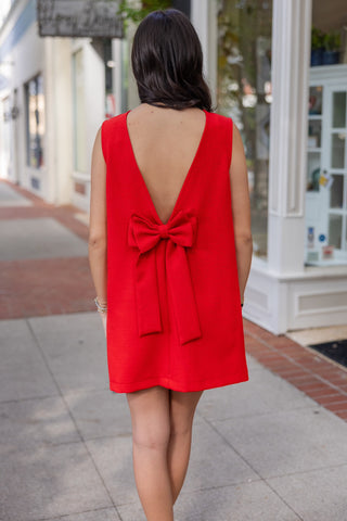 Sleeveless bow back dress