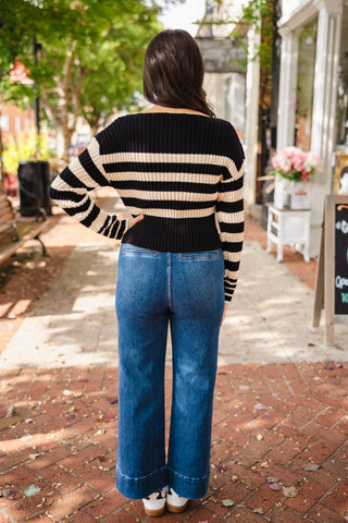 Stripe ribbed sweater