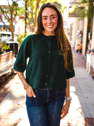 Boxy SS button front cardigan