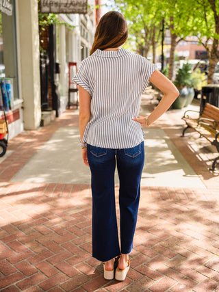 Cotton stripe SS top