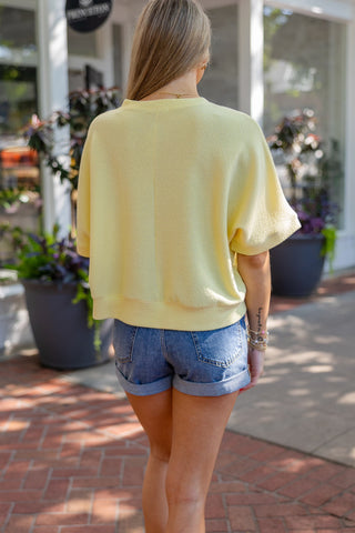 Light yellow 1/2 sleeve top